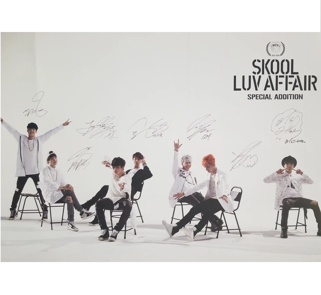 BTS SKOOL LUV AFFAIR 2ND MINI ALBUM SPECIAL ADDITION SIGNED POSTER BTS SKOOL LUV AFFAIR 2ND MINI ALBUM SPECIAL ADDITION SIGNED POSTER