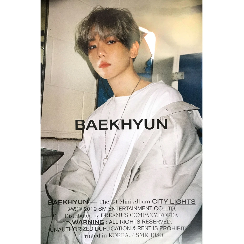 EXO BAEKHYUN CITY LIGHTS 1ST MINI ALBUM OFFICIAL POSTER (DAY VER