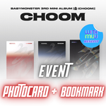 BABYMONSTER 3RD MINI ALBUM CHOOM - 3 ALBUMS SET | KPOP USA WITHMUU OFFICIAL PHOTOCARD A (RANDOM 1 OUT OF 6) + LOGO BOOKMARK (SET ONLY)