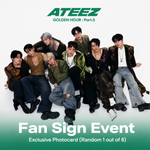 ATEEZ 14TH MINI ALBUM GOLDEN HOUR : PART.5 | FANSIGN EVENT OFFICIAL PHOTOCARD INCLUDED PER ALBUM (RANDOM 1 OUT OF 8)