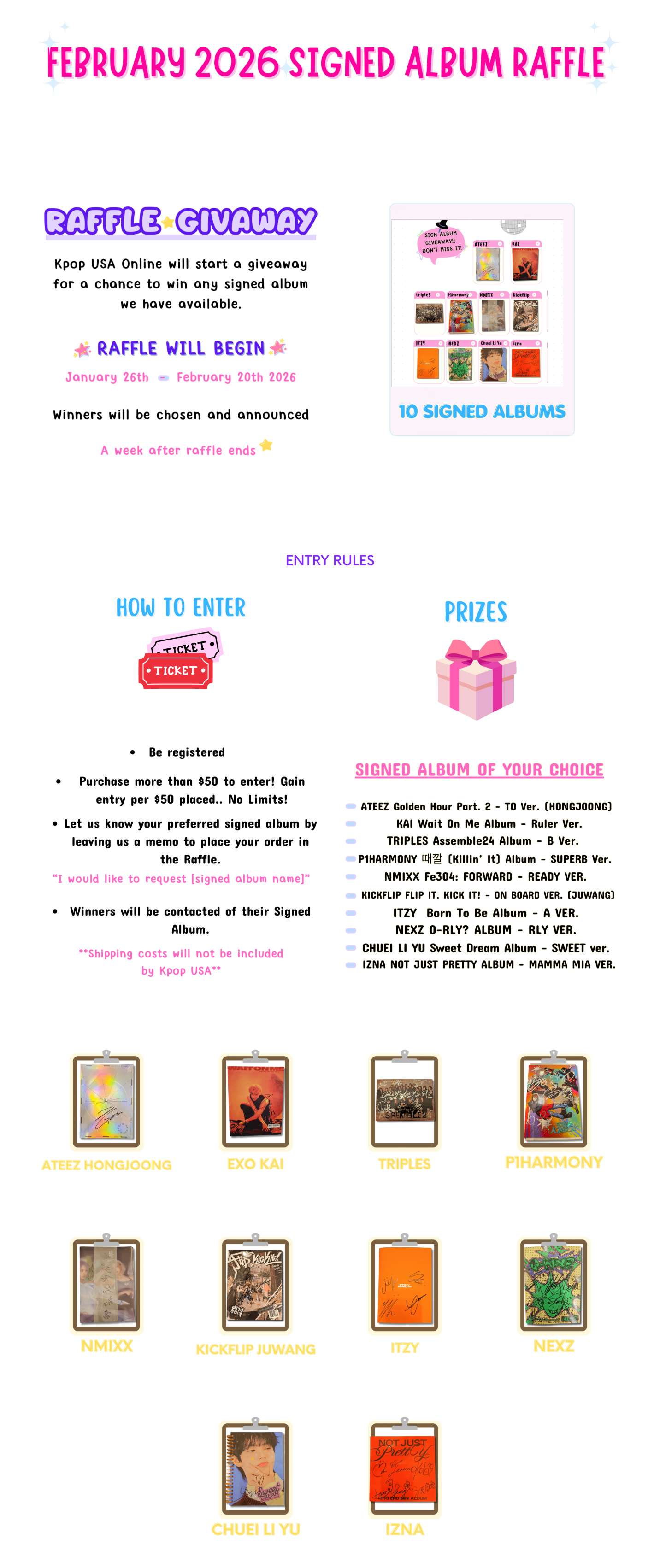 FEBRUARY 2026 SIGNED ALBUM RAFFLE