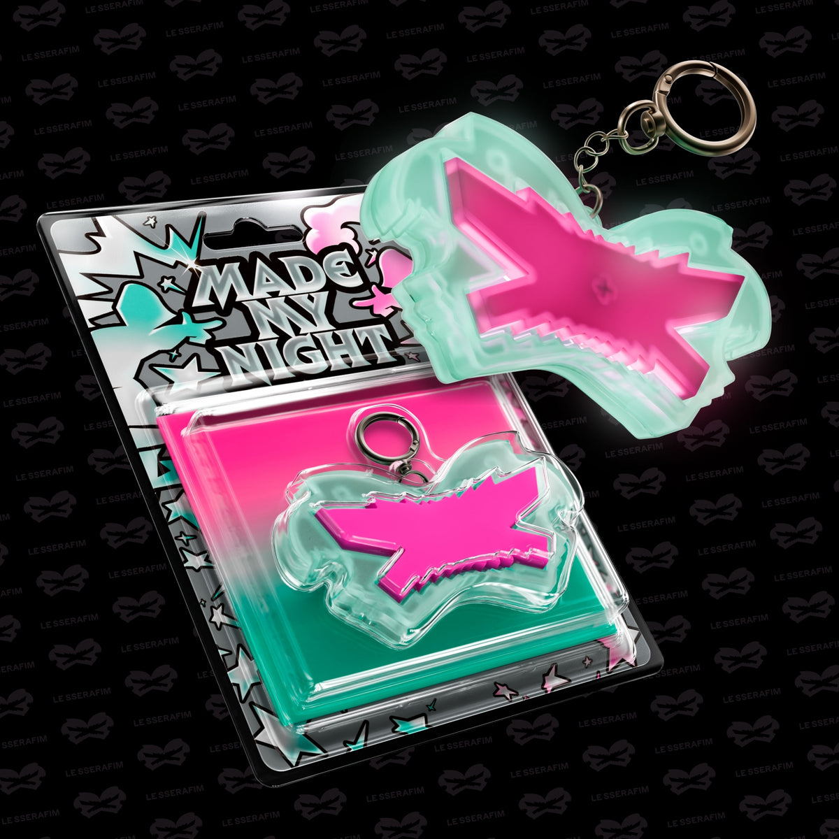 LE SSERAFIM 2ND SINGLE ALBUM MADE MY NIGHT CHEMICAL NIGHT    (GLOW CLICKER KEYCHAIN)   |  2 ALBUMS SET      [PRE]