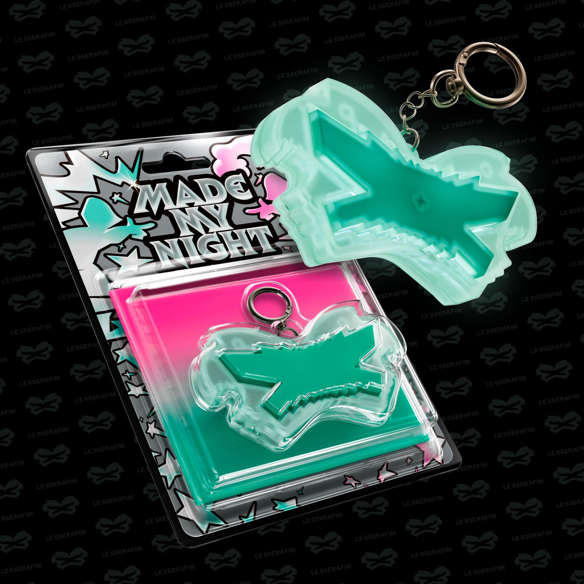 LE SSERAFIM 2ND SINGLE ALBUM MADE MY NIGHT CHEMICAL NIGHT    (GLOW CLICKER KEYCHAIN)   |  2 ALBUMS SET      [PRE]