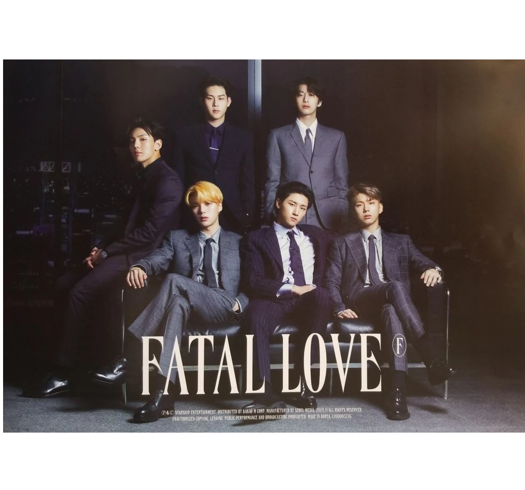 MONSTA X  FATAL LOVE 3RD ALBUM OFFICIAL POSTERS (4 POSTERS SET)