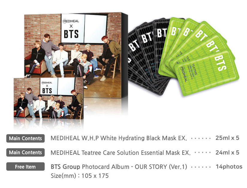 MEDIHEAL X BTS  MASK PACK SET 