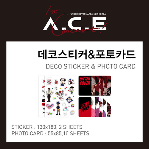 A.C.E UNDERCOVER DECO STICKER & PHOTO CARD SET OFFICIAL MERCH
