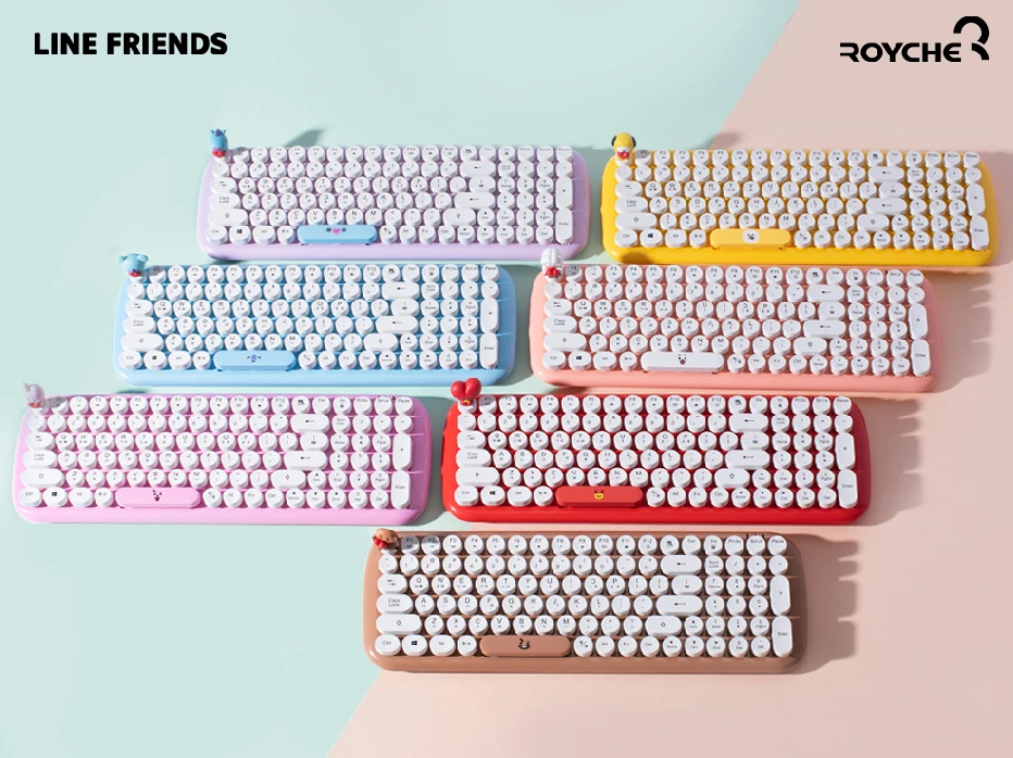 BT21 OFFICIAL WIRELESS RETRO KEYBOARD