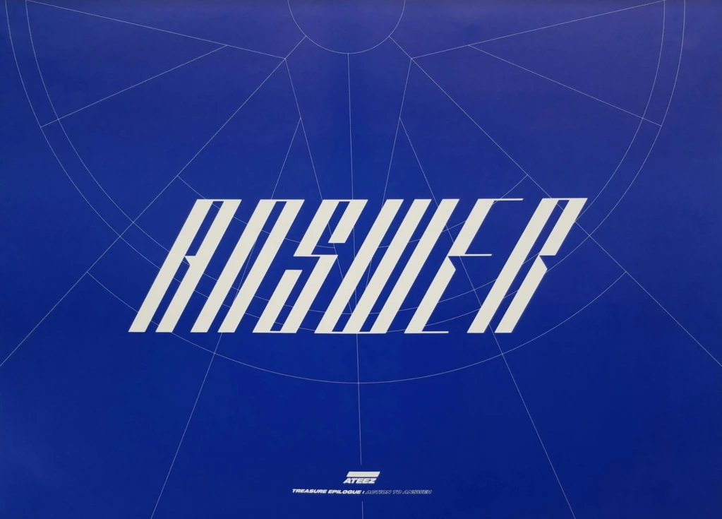 ATEEZ 4TH MINI ALBUM TREASURE EPILOGUE ACTION TO ANSWER OFFICIAL DOUBLE SIDED POSTER (BLUE VERSION)
