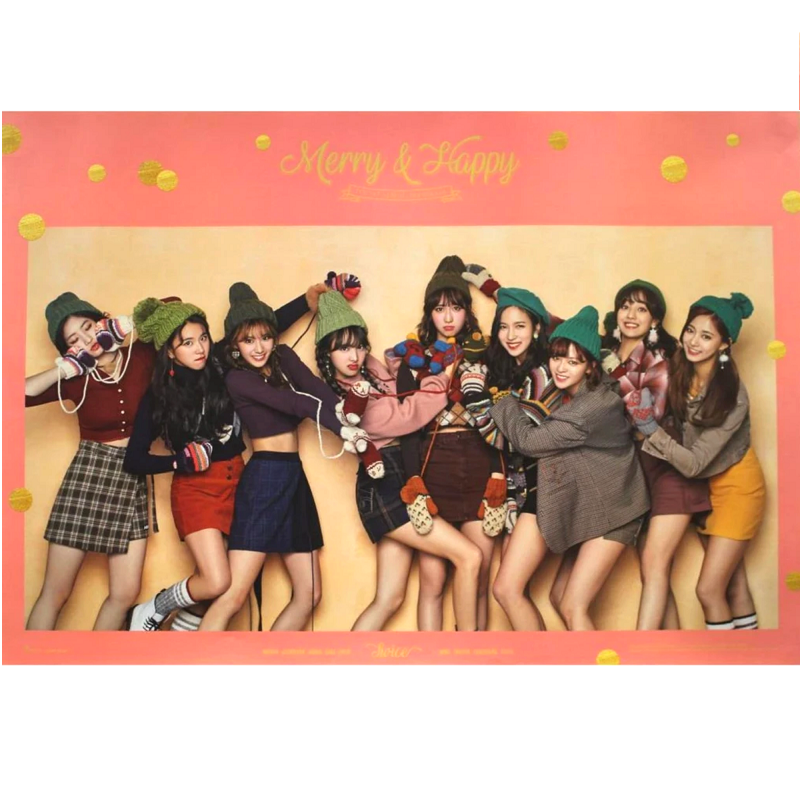 TWICE  MERRY&HAPPY  1ST ALBUM REPACKAGE OFFICIAL POSTERS (2 POSTERS SET)