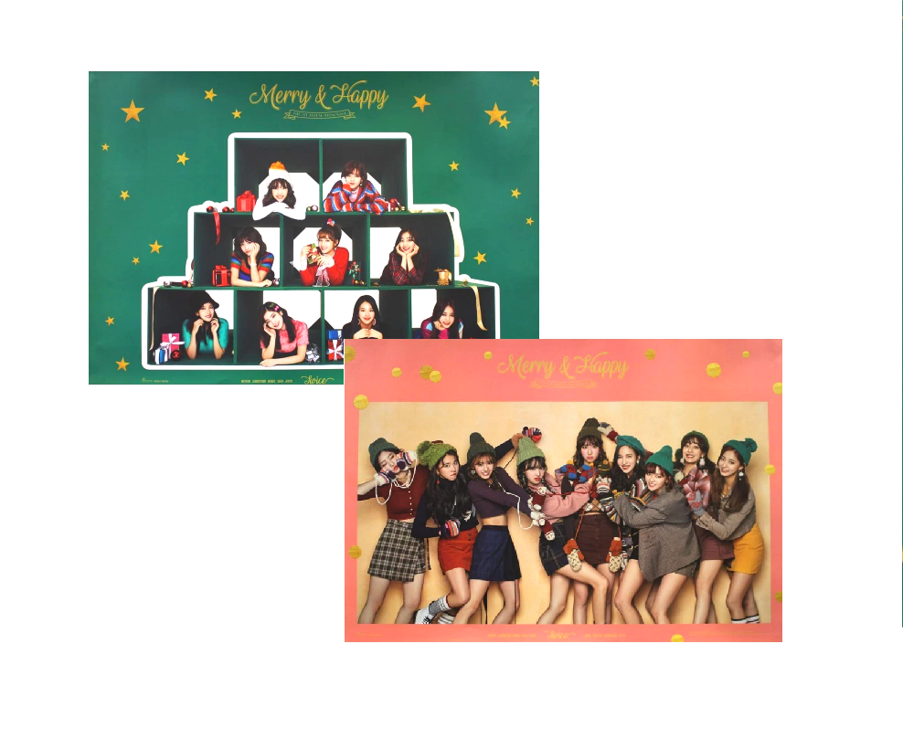 TWICE  MERRY&HAPPY  1ST ALBUM REPACKAGE OFFICIAL POSTERS (2 POSTERS SET)