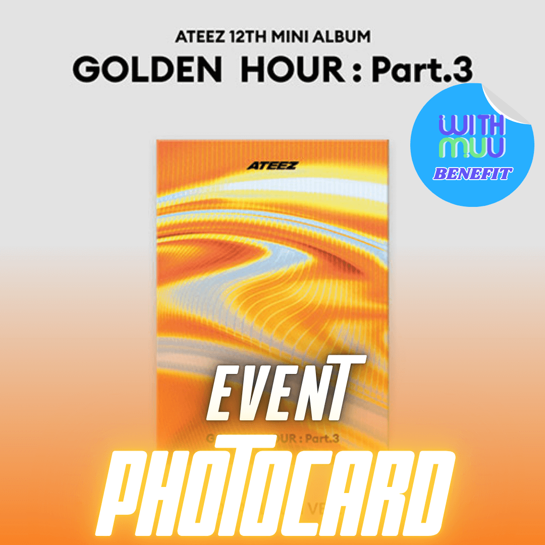 ATEEZ 12TH MINI ALBUM GOLDEN HOUR : PART. 3  (POCA ALBUM)    |  KPOP USA WITHMUU OFFICIAL  PHOTOCARD  (RANDOM 1 OUT OF 8)