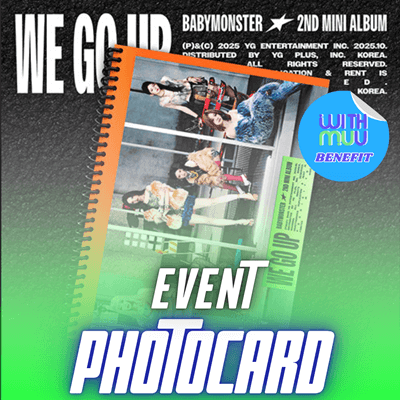 BABYMONSTER  2ND MINI ALBUM  WE GO UP   (GO VER.)     |  KPOP USA WITHMUU OFFICIAL POLAROID PHOTOCARD (RANDOM 2 OUT OF 6)