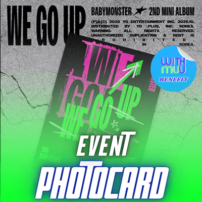BABYMONSTER  2ND MINI ALBUM  WE GO UP   (UP VER.)     |  KPOP USA WITHMUU OFFICIAL POLAROID PHOTOCARD  (RANDOM 2 OUT OF 6)