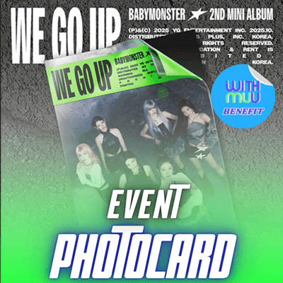 BABYMONSTER  2ND MINI ALBUM  WE GO UP  (WE VER.)    |  KPOP USA WITHMUU OFFICIAL POLAROID PHOTOCARD (RANDOM 2 OUT OF 6)