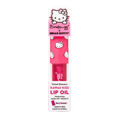 THE CRÈME SHOP X HELLO KITTY TINTED SHIMMER [KAWAII KISS] LIP OIL (BERRY GUMMY)