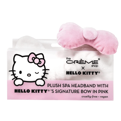 THE CRÈME SHOP X HELLO KITTY [PLUSH SPA HEADBAND] SIGNATURE BOW IN PINK