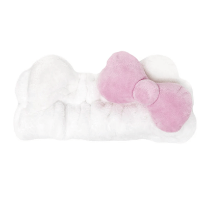 THE CRÈME SHOP X HELLO KITTY [PLUSH SPA HEADBAND] SIGNATURE BOW IN PINK