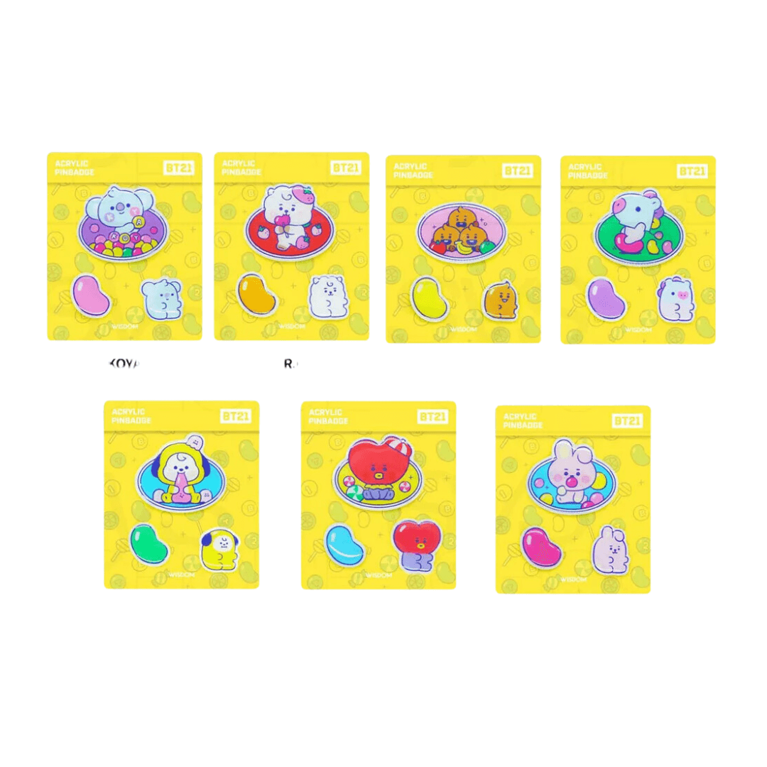 BT21 OFFICIAL JELLY CANDY ACRYLIC PINBADGE