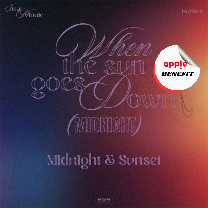 IN A MINUTE ALBUM When the sun goes down : Midnight  - 2 ALBUMS SET  |   KPOP USA APPLE OFFICIAL PHOTOCARD  (RANDOM 1 OUT OF 3)    [PRE]