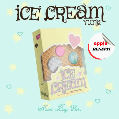 ITZY YUNA 1ST MINI ALBUM ICE CREAM  (MINI BAG VER.)   |   KPOP USA APPLE OFFICIAL  PHOTOCARD  (RANDOM 1 OUT OF 2)