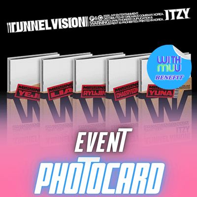 ITZY ALBUM TUNNEL VISION  (MEMBER VER.)  |  KPOP USA WITHMUU OFFICIAL  PHOTOCARD  (RANDOM 1 OUT OF 5)