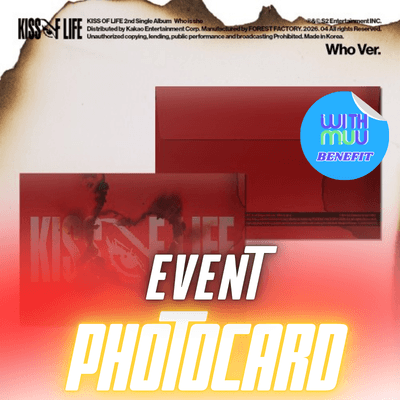 KISS OF LIFE 2ND SINGLE ALBUM WHO IS SHE  (WHO VER.)    |   KPOP USA WITHMUU OFFICIAL PHOTOCARD (RANDOM 1 OUT OF 4)