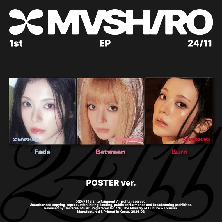 MASHIRO 1ST EP ALBUM 24/11  (POSTER VER.)   |  3 ALBUMS SET     [PRE]