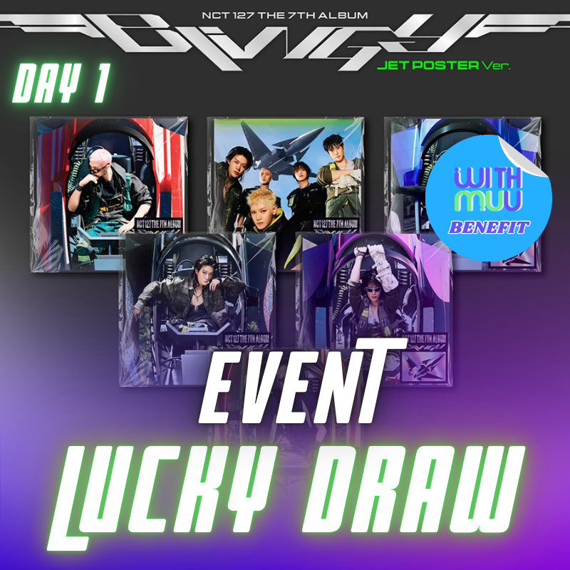 [DAY1 LUCKY DRAW]  NCT 127 THE 7TH ALBUM BLINGY   (JET POSTER VER.)    |  KPOP USA WITHMUU OFFICIAL PHOTOCARD (RANDOM 1 OUT OF 5)     [PRE]