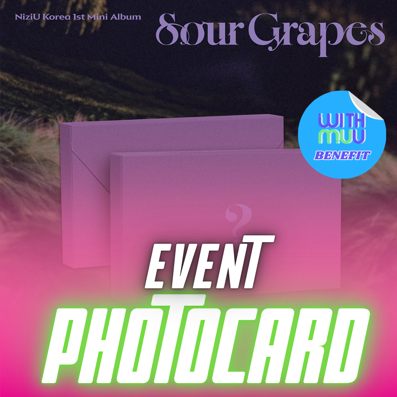 NiziU KOREA 1ST MINI ALBUM Sour Grapes  (MINI PACK PLVE VER.)    |  KPOP USA WITHMUU OFFICIAL PHOTOCARD  (RANDOM 1 OUT OF 8)      [PRE]