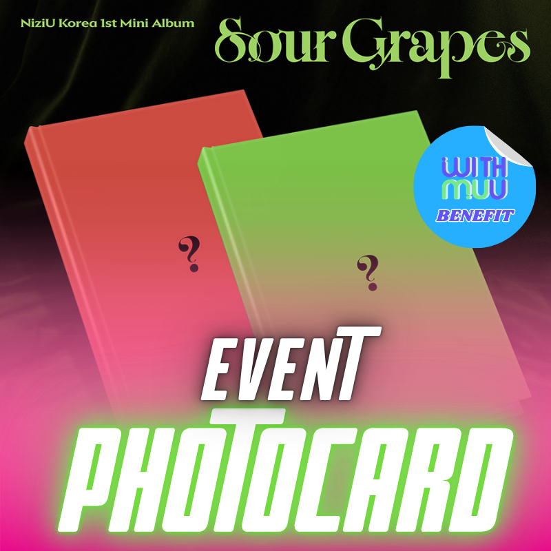 NiziU KOREA 1ST MINI ALBUM Sour Grapes   -  2 ALBUMS SET  |  KPOP USA WITHMUU OFFICIAL PHOTOCARD  (RANDOM 1 OUT OF 8)       [PRE]