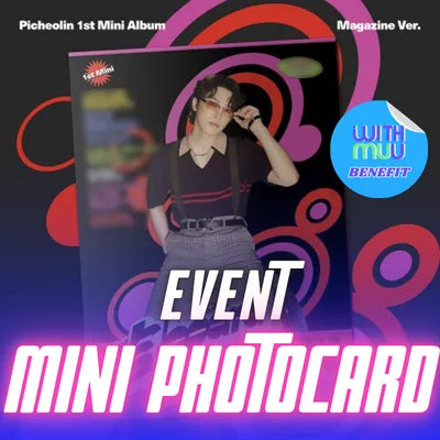 PICHEOLIN 1ST MINI ALBUM  吉BOARD  (MAGAZINE VER.)   |  KPOP USA WITHMUU OFFICIAL MINI PHOTOCARD  (RANDOM 1 OUT OF 2)     [PRE]