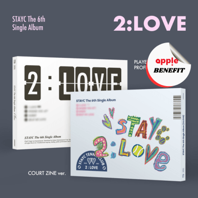 STAYC 6TH SINGLE ALBUM 2:LOVE   -  2 ALBUMS SET    |   KPOP USA APPLE OFFICIAL PHOTOCARD (RANDOM 1 OUT OF 6)