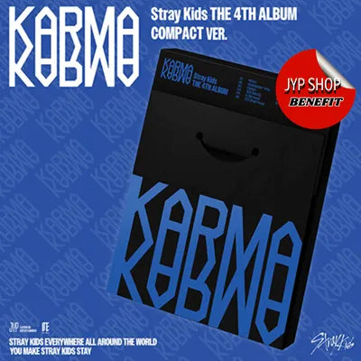 STRAY KIDS 4TH ALBUM KARMA   (COMPACT VER.)    |  JYP SHOP OFFICIAL PHOTOCARD INCLUDED PER ALBUM (RANDOM 1 OUT OF 8)