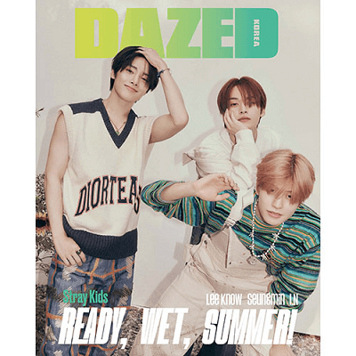 STRAY KIDS LEE KNOW, SEUNGMIN, I.N  DAZED 2023-7 MAGAZINE VER. D
