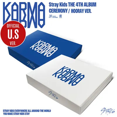 STRAY KIDS 4TH ALBUM KARMA  [U.S RELEASE]    | NORTHERN AMERICAN EXCLUSIVE POSTCARD INCLUDED + ADDED 1 PC KPOP USA OFFICIAL PHOTOCARD PER ALBUM