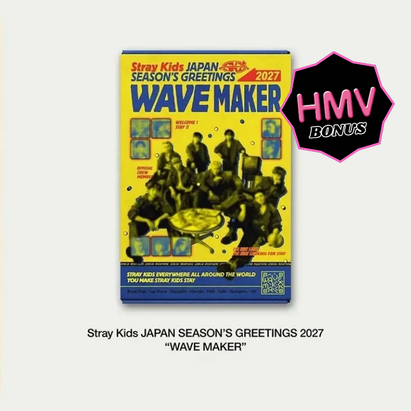 STRAY KIDS JAPAN 'WAVE MAKER' 2027 SEASON'S GREETINGS  |    INCLUDES HMV EXCLUSIVE:  SOLO PHOTOCARDS (RANDOM 1 OUT OF 8)         [PRE]