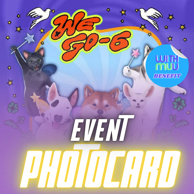 WE GO-6 1ST MINI ALBUM SIX HEARTS   (WOLF PHOTOCARD VER.)  -  5  ALBUMS SET   |  WITHMUU OFFICIAL PHOTOCARD C   (RANDOM 1 OUT OF 5)     [PRE]