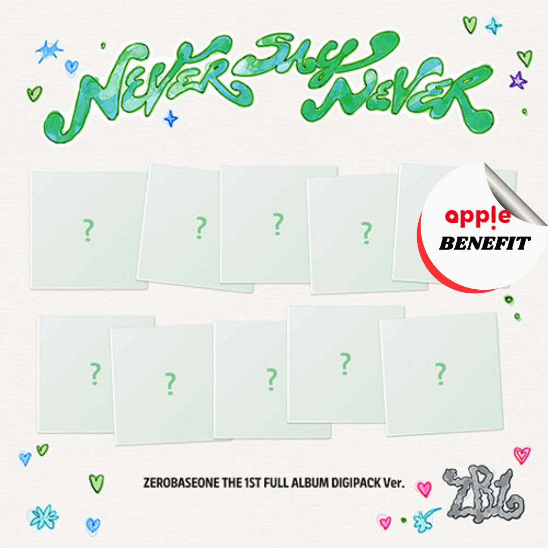 ZEROBASEONE 1ST FULL ALBUM  NEVER SAY NEVER   (DIGIPACK VER.)   -  10 ALBUMS SET    |  KPOP USA APPLE OFFICIAL  PHOTOCARD (RANDOM 1 OUT OF 9)