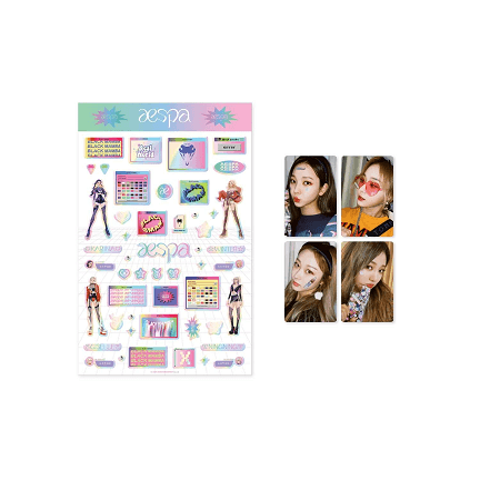 AESPA HOLOGRAM EPOXY STICKER AND PHOTO CARD SET