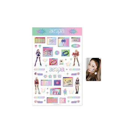 AESPA HOLOGRAM EPOXY STICKER AND PHOTO CARD SET
