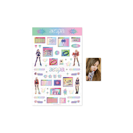 AESPA HOLOGRAM EPOXY STICKER AND PHOTO CARD SET