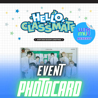 AHOF 2026 SEASON'S GREETINGS  [HELLO CLASSMATE]   |  KPOP USA WITHMUU OFFICIAL PHOTOCARD (RANDOM 1 OUT OF 9)