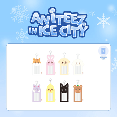 ATEEZ ANITEEZ IN ICE CITY OFFICIAL MD  PHOTOCARD HOLDER KEYRING + OFFICIAL CHARACTER PHOTOCARD INCLUDED