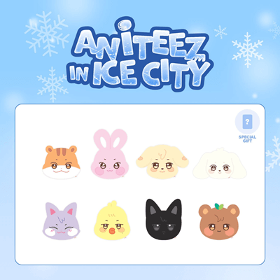 ATEEZ ANITEEZ IN ICE CITY OFFICIAL MD  PLUSH CUSHION  + OFFICIAL PHOTOCARD INCLUDED