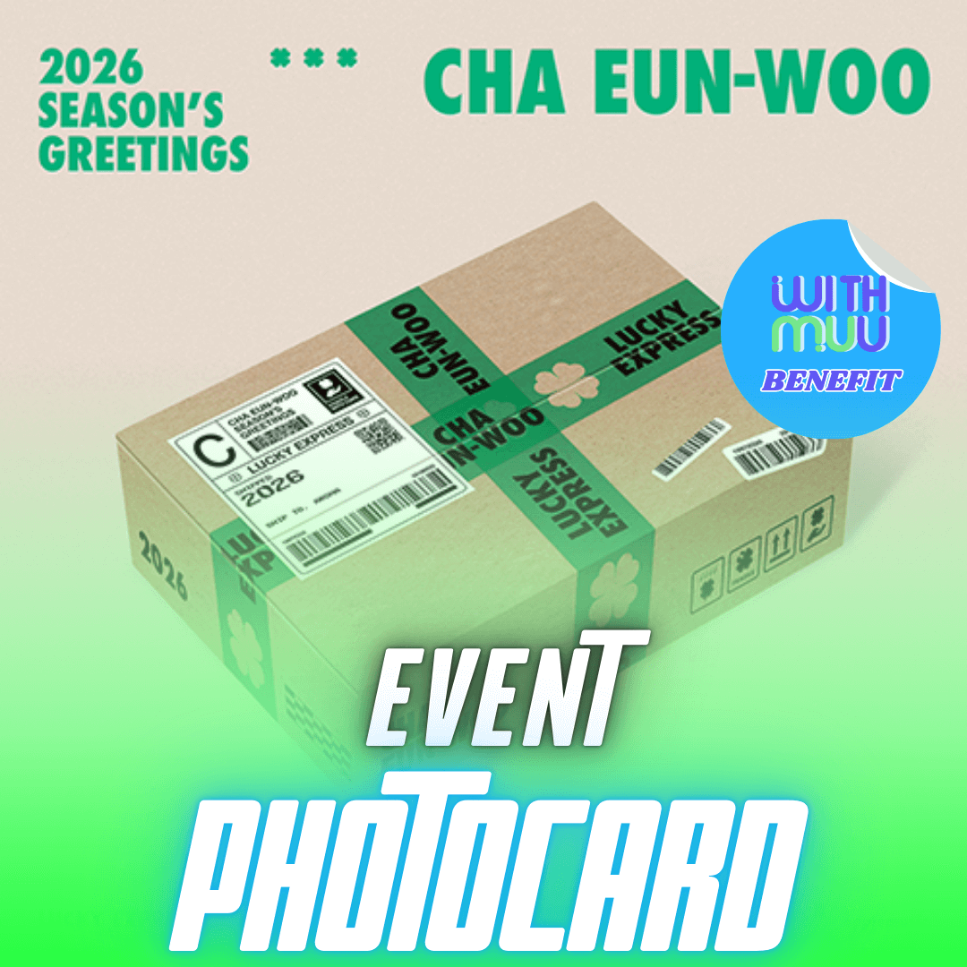 ASTRO CHA EUNWOO 2026 SEASON'S GREETINGS  [LUCKY EXPRESS]   |   KPOP USA WITHMUU OFFICIAL PHOTOCARD (RANDOM 1 OUT OF 2)