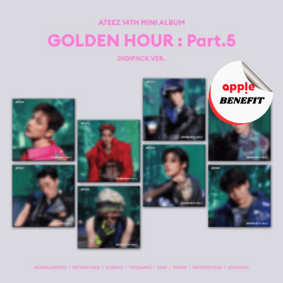 ATEEZ  14TH MINI ALBUM GOLDEN HOUR : PART.5    DIGIPACK VER.   (MEMBER VER.)     |   KPOP USA APPLE OFFICIAL PHOTOCARD (RANDOM 1 OUT OF 8)
