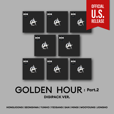 ATEEZ 11TH MINI ALBUM GOLDEN HOUR PART.2   DIGIPAK VER.   (U.S VER) HELLO82  [POP-UP EXCLUSIVE]   |  INCLUDES POP-UP EXCLUSIVE U.S PHOTOCARD (RANDOM 1 OUT OF 8) +  EXCLUSIVE U.S PHOTOCARD (RANDOM 1 OUT OF 8)