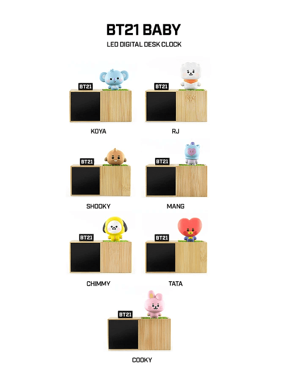 BT21 BABY LED DIGITAL DESK CLOCK