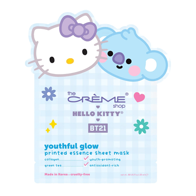 THE CRÈME SHOP X HELLO KITTY & BT21 PRINTED ESSENCE SHEET MASK (YOUTHFUL GLOW)