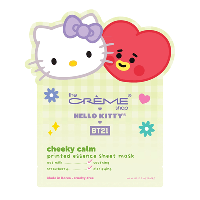 THE CRÈME SHOP X HELLO KITTY & BT21 PRINTED ESSENCE SHEET MASK (CHEEKY CALM)